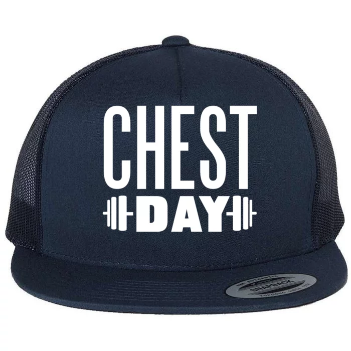 Chest Day Gym Workout Flat Bill Trucker Hat