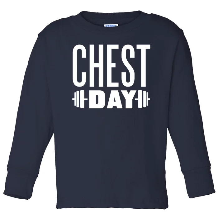 Chest Day Gym Workout Toddler Long Sleeve Shirt