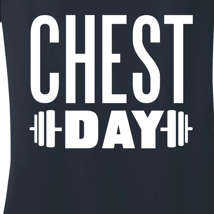 Chest Day Gym Workout Women's V-Neck T-Shirt