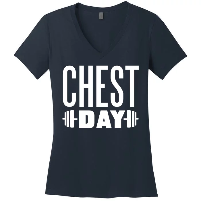 Chest Day Gym Workout Women's V-Neck T-Shirt