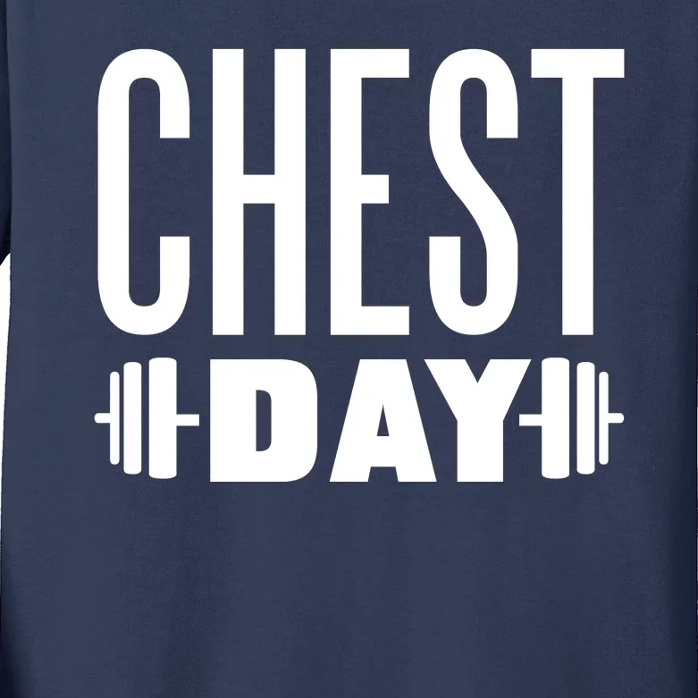 Chest Day Gym Workout Kids Long Sleeve Shirt