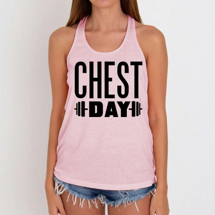 Chest Day Gym Workout Women's Knotted Racerback Tank