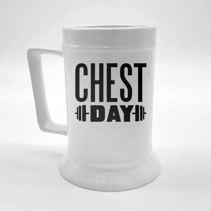 Chest Day Gym Workout Front & Back Beer Stein