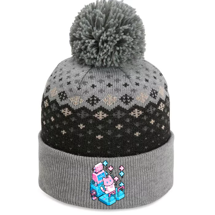 Cute Dancing Game Kitty The Baniff Cuffed Pom Beanie