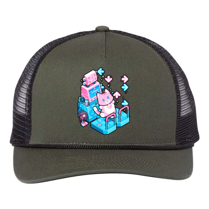 Cute Dancing Game Kitty Retro Rope Trucker Hat Cap