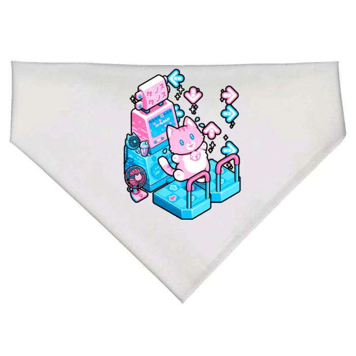 Cute Dancing Game Kitty USA-Made Doggie Bandana