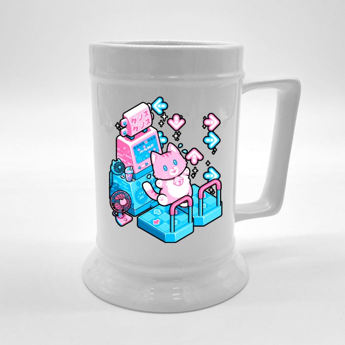 Cute Dancing Game Kitty Front & Back Beer Stein