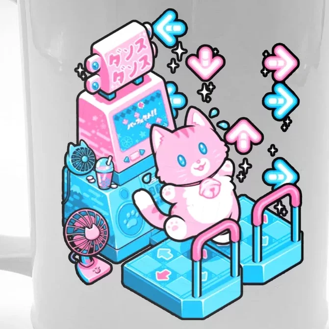 Cute Dancing Game Kitty Front & Back Beer Stein