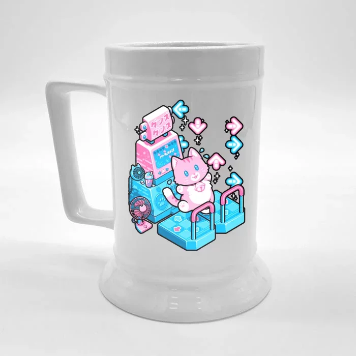 Cute Dancing Game Kitty Front & Back Beer Stein