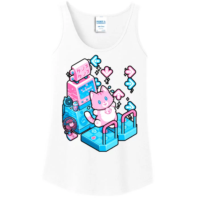 Cute Dancing Game Kitty Ladies Essential Tank