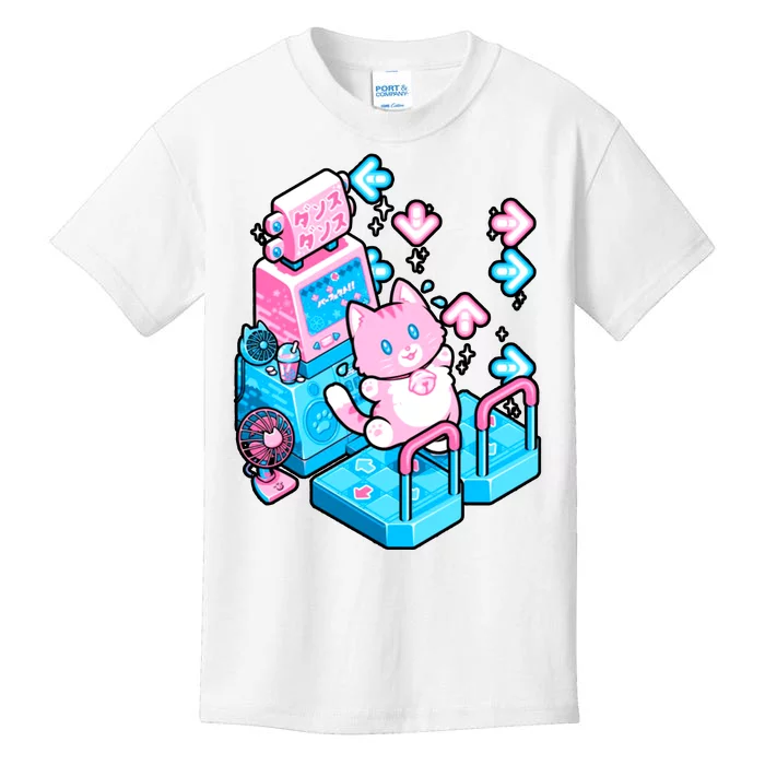 Cute Dancing Game Kitty Kids T-Shirt