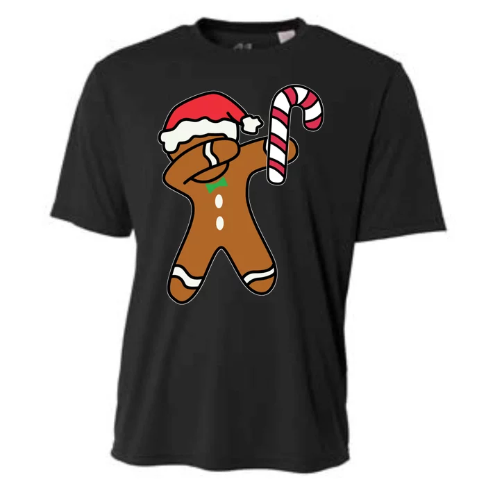 Christmas Dabbing Gingerbread Candy Cane Dance Gift Cute Gift Cooling Performance Crew T-Shirt