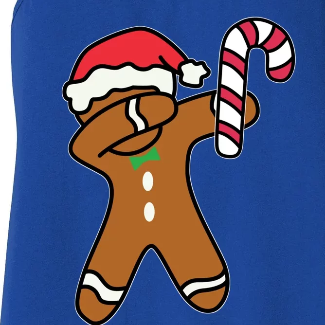 Christmas Dabbing Gingerbread Candy Cane Dance Gift Cute Gift Women's Racerback Tank