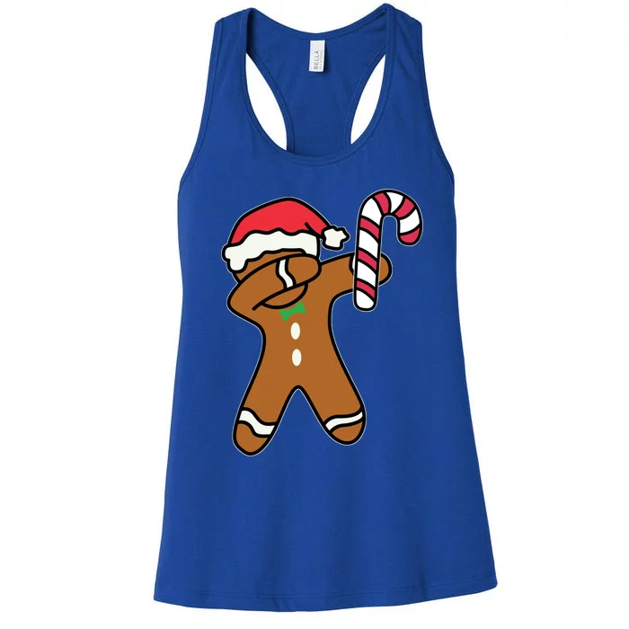 Christmas Dabbing Gingerbread Candy Cane Dance Gift Cute Gift Women's Racerback Tank