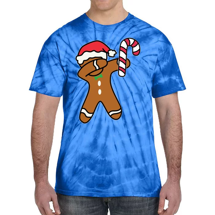 Christmas Dabbing Gingerbread Candy Cane Dance Gift Cute Gift Tie-Dye T-Shirt