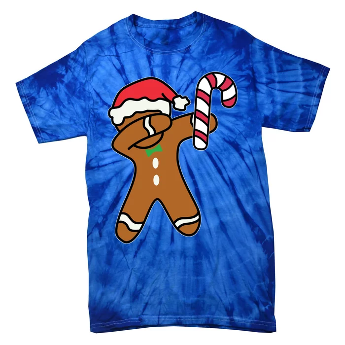 Christmas Dabbing Gingerbread Candy Cane Dance Gift Cute Gift Tie-Dye T-Shirt