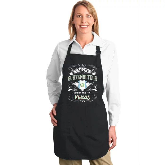 Camisa De Guatemala Sangre Guatemalteca Corre Por Mis Venas Full-Length Apron With Pocket