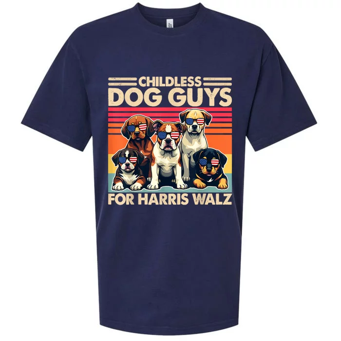 Childless Dog Guys For Kamala Harris 2024 Election Sueded Cloud Jersey T-Shirt