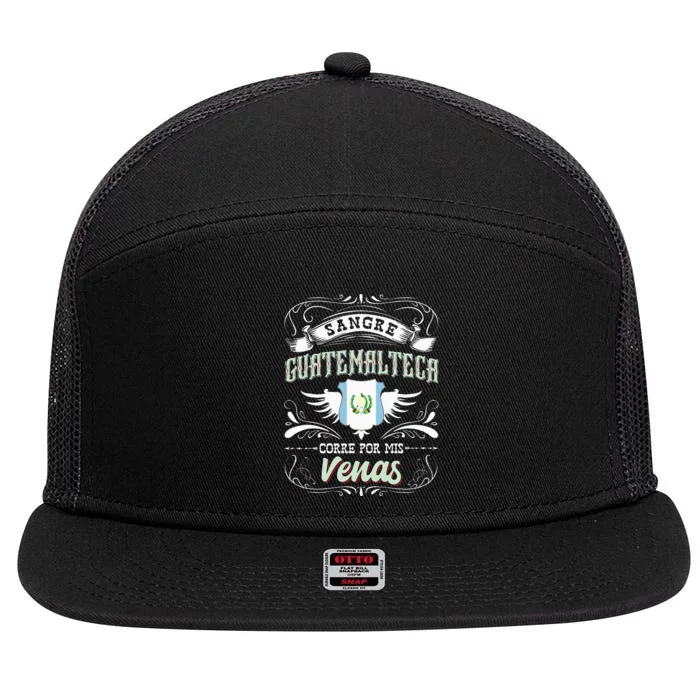 Camisa De Guatemala Sangre Guatemalteca Corre Por Mis Venas 7 Panel Mesh Trucker Snapback Hat