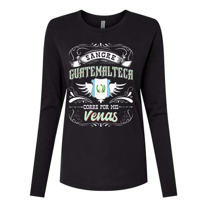 Camisa De Guatemala Sangre Guatemalteca Corre Por Mis Venas Womens Cotton Relaxed Long Sleeve T-Shirt