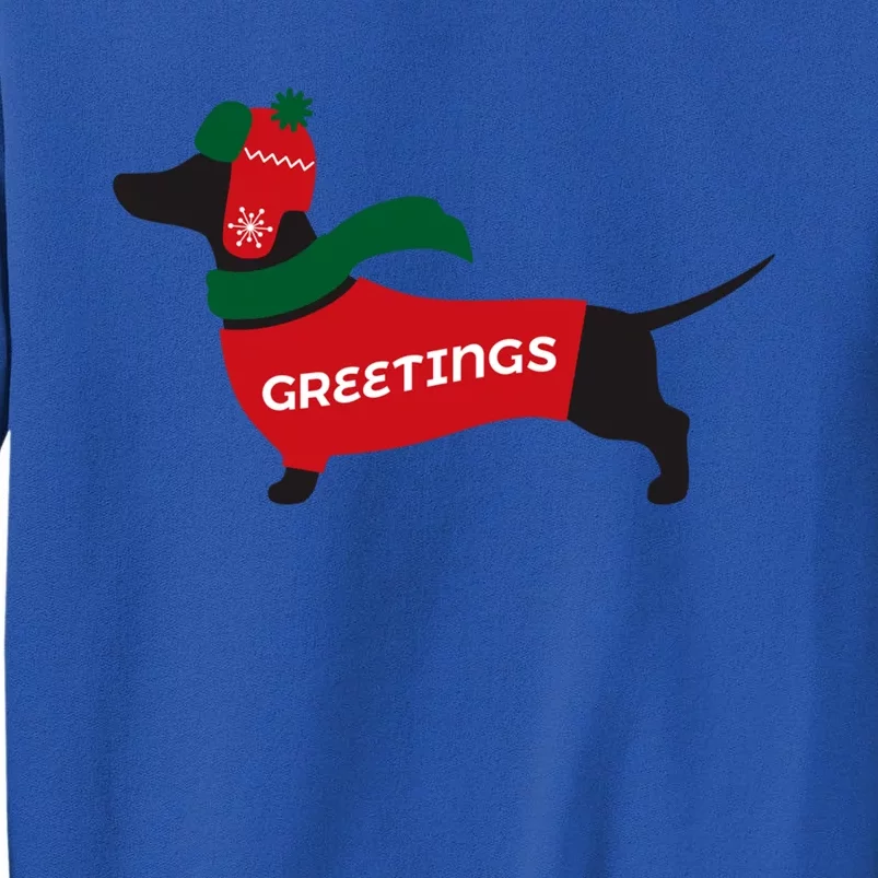 Christmas Dachshund Greetings Funny Santa Doxie Holidays Gift Sweatshirt