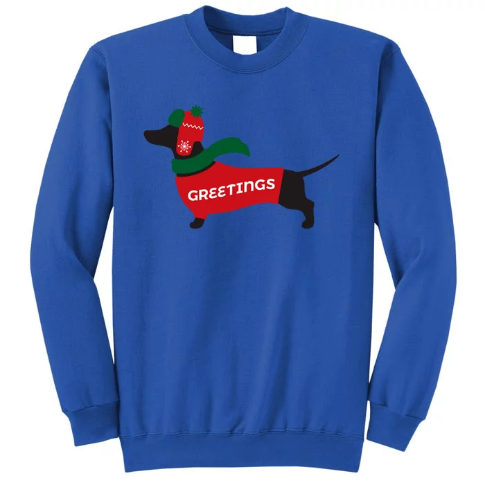 Christmas Dachshund Greetings Funny Santa Doxie Holidays Gift Sweatshirt