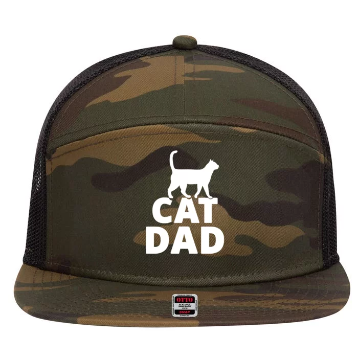 Cat Dad Gifts For Cat Owners 7 Panel Mesh Trucker Snapback Hat