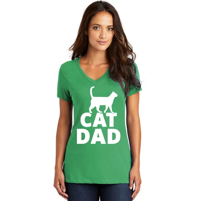 Cat Dad Gifts For Cat Owners Women's V-Neck T-Shirt