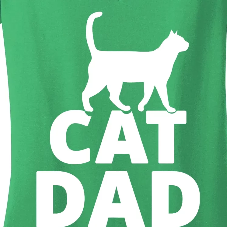 Cat Dad Gifts For Cat Owners Women's V-Neck T-Shirt