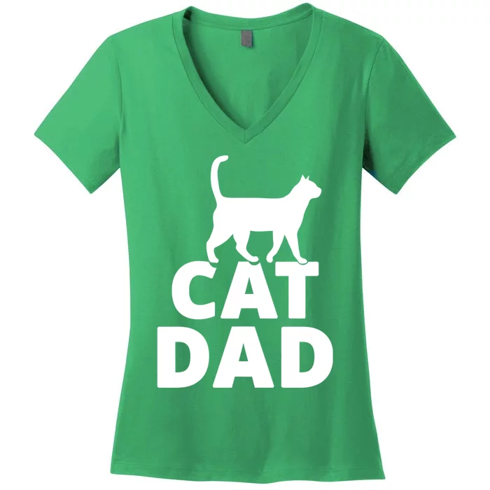 Cat Dad Gifts For Cat Owners Women's V-Neck T-Shirt