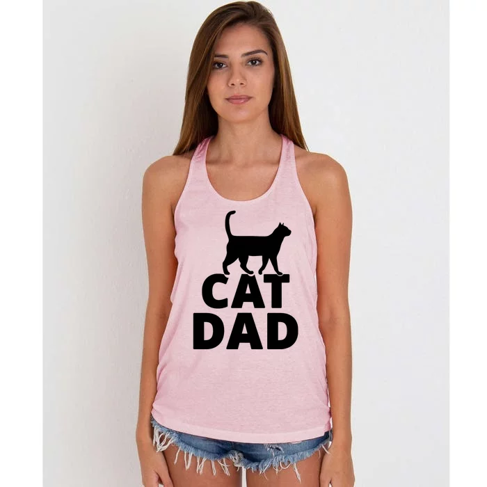 Cat Dad Gifts For Cat Owners Women's Knotted Racerback Tank