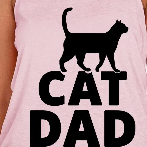 Cat Dad Gifts For Cat Owners Women's Knotted Racerback Tank