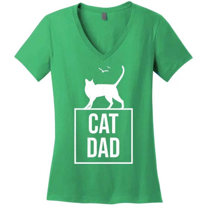 Cat Dad Gifts For Cat Owners Women's V-Neck T-Shirt