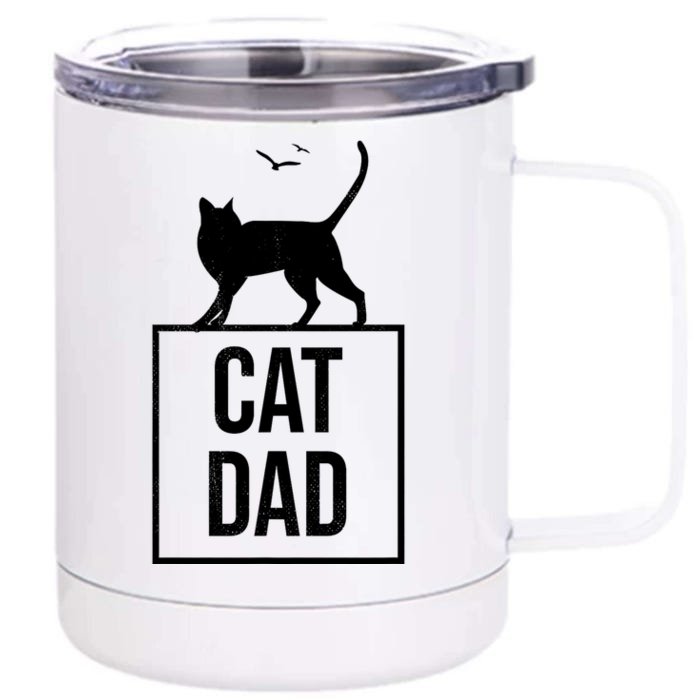 Cat Dad Gifts For Cat Owners Front & Back 12oz Stainless Steel Tumbler Cup