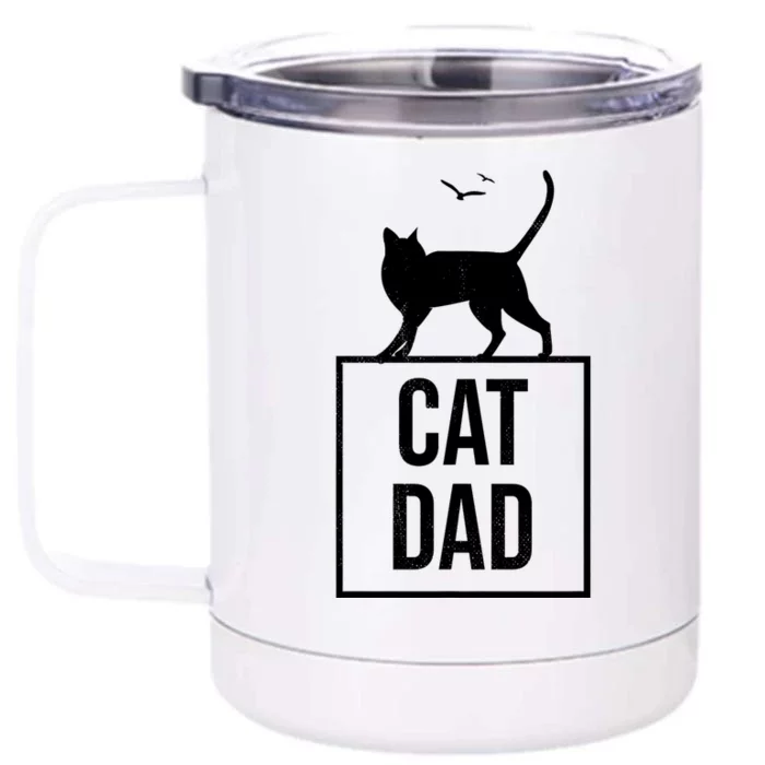 Cat Dad Gifts For Cat Owners Front & Back 12oz Stainless Steel Tumbler Cup