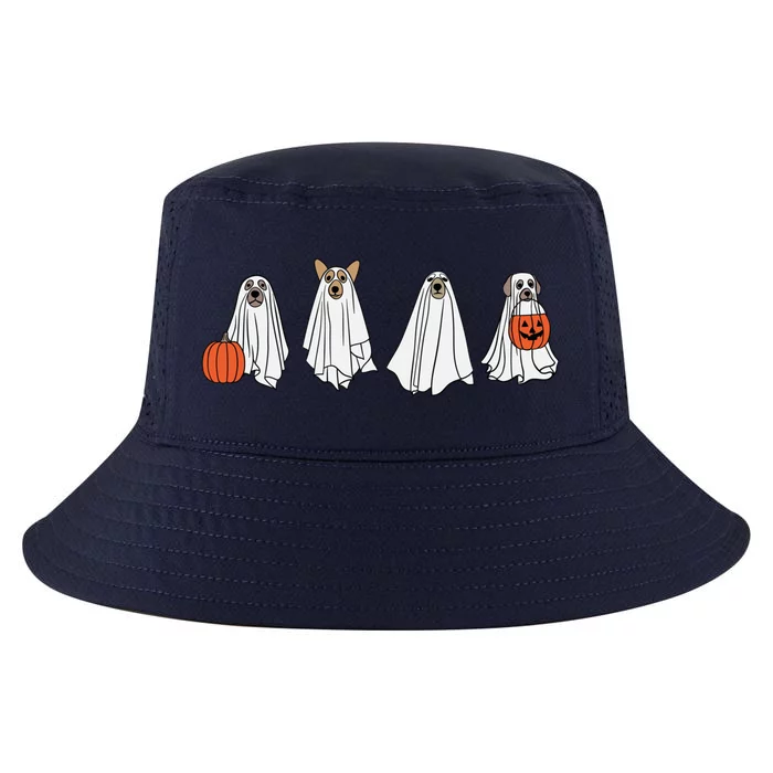 Cute Dog Ghost With Pumpkin Funny Halloween Unisex Costume Gift Cool Comfort Performance Bucket Hat