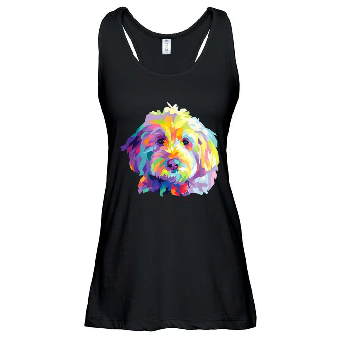 Colorful Dog Goldendoodle Gift Labradoodle Pet Bernedoodle Ladies Essential Flowy Tank