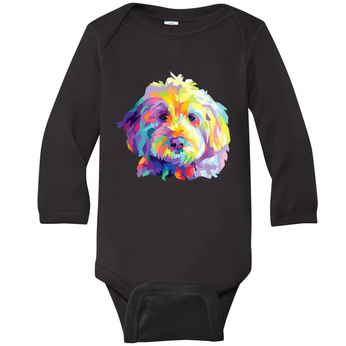 Colorful Dog Goldendoodle Gift Labradoodle Pet Bernedoodle Baby Long Sleeve Bodysuit