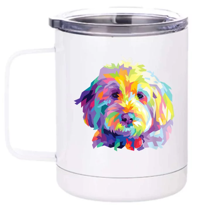 Colorful Dog Goldendoodle Gift Labradoodle Pet Bernedoodle Front & Back 12oz Stainless Steel Tumbler Cup