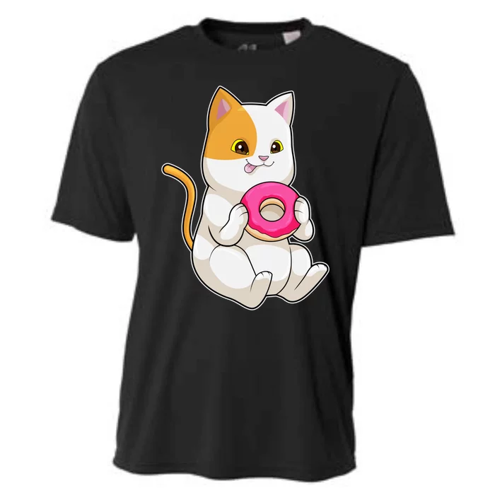 Cat Donut Gift Cooling Performance Crew T-Shirt