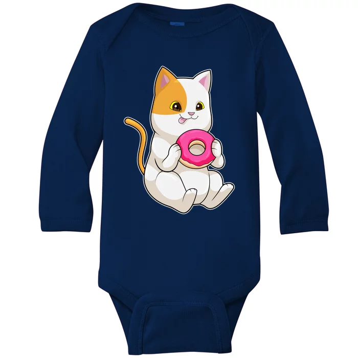 Cat Donut Gift Baby Long Sleeve Bodysuit