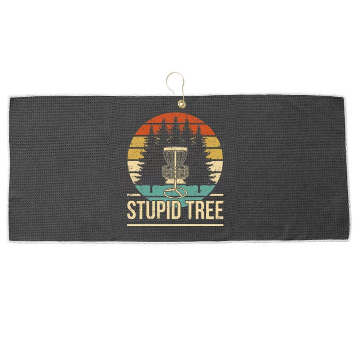 Cool Disc Golf Player Quote I Stupid Tree Large Microfiber Waffle Golf Towel