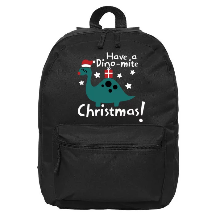 Christmas Dinosaur Have A Dinomite Christmas 16 in Basic Backpack