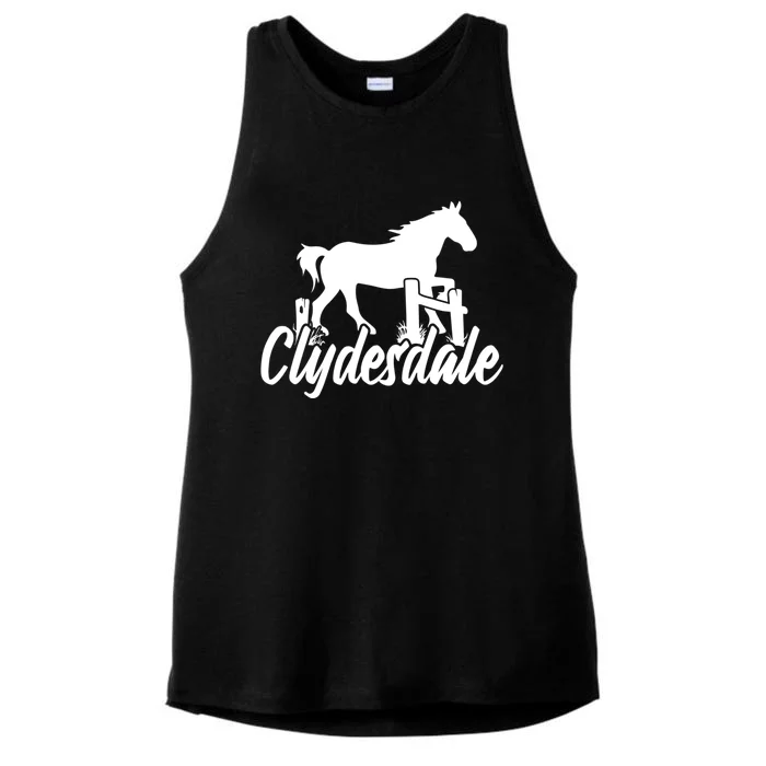 Clydesdale Draft Horse Pun Horseback Riding Meaningful Gift Ladies Tri-Blend Wicking Tank