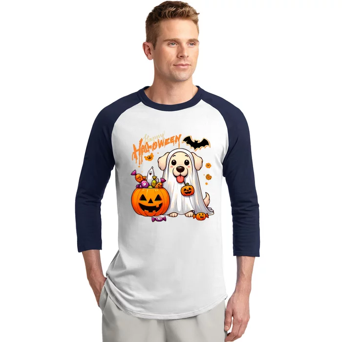 Cute Dog Happy Halloween Baseball Sleeve Shirt