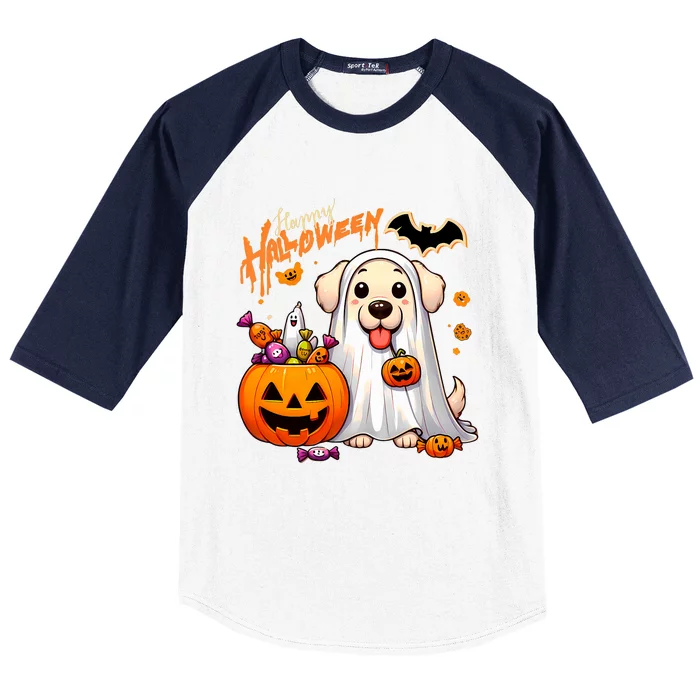 Cute Dog Happy Halloween Baseball Sleeve Shirt