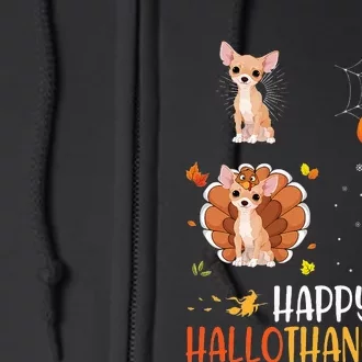 Chihuahua Dog Hallothanksmas Halloween Thanksgiving Xmas Full Zip Hoodie