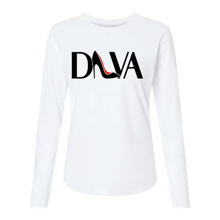 Cool Diva Heels Womens Cotton Relaxed Long Sleeve T-Shirt