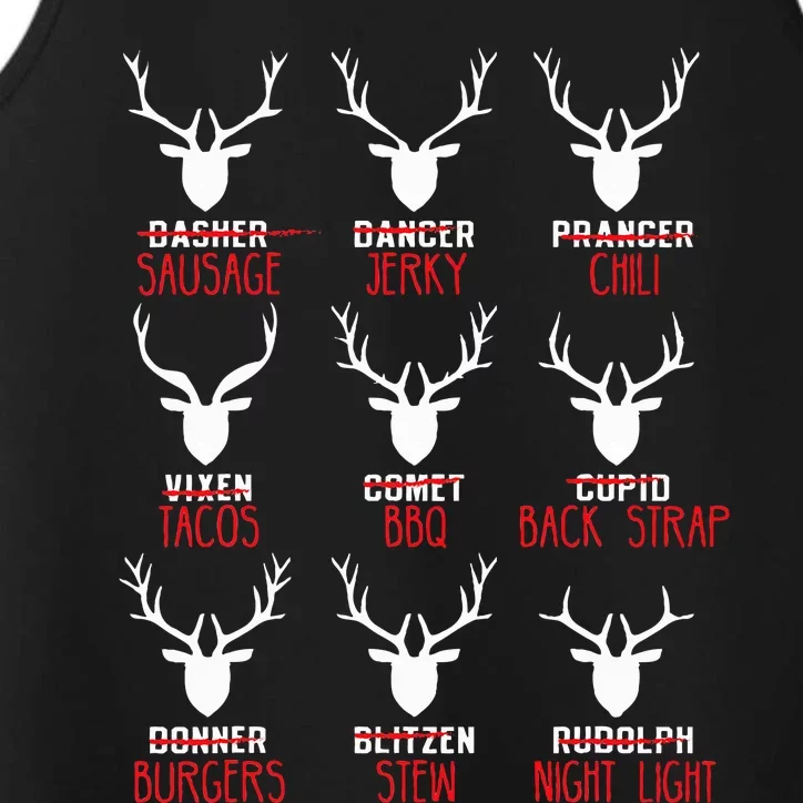 Christmas Deer Hunters All Of SantaS Reindeer Performance Tank