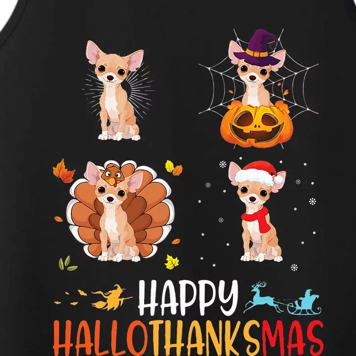 Chihuahua Dog Hallothanksmas Halloween Thanksgiving Xmas Performance Tank